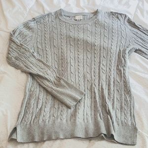 Gray Target Cable Knit Sweater